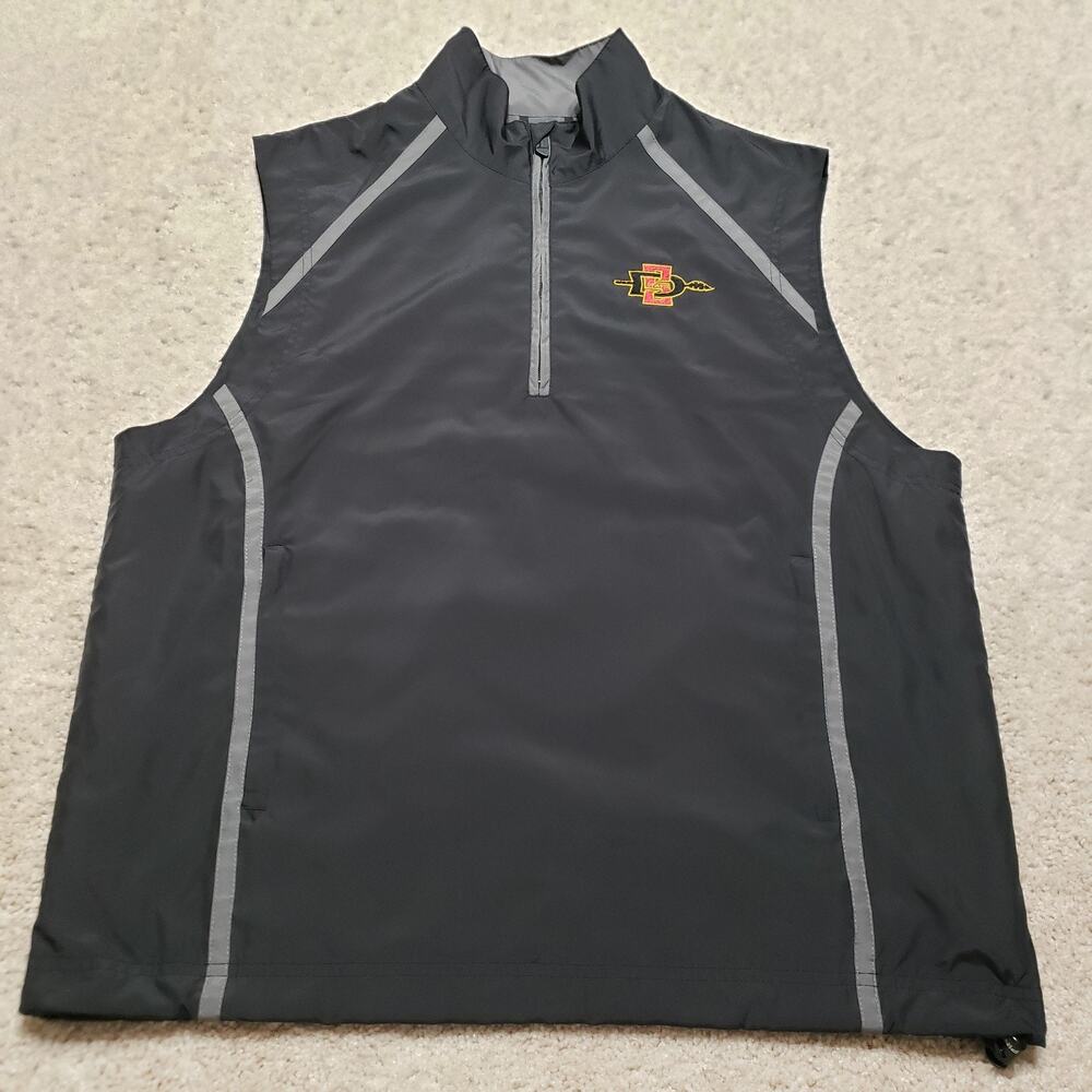 SDSU Aztecs Jacket Mens Medium Black Ping Stinger Vest 1/4 Zip Golf Performance